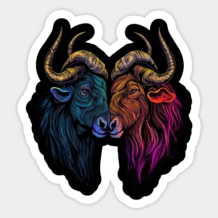 Wildebeest Valentine Day Sticker